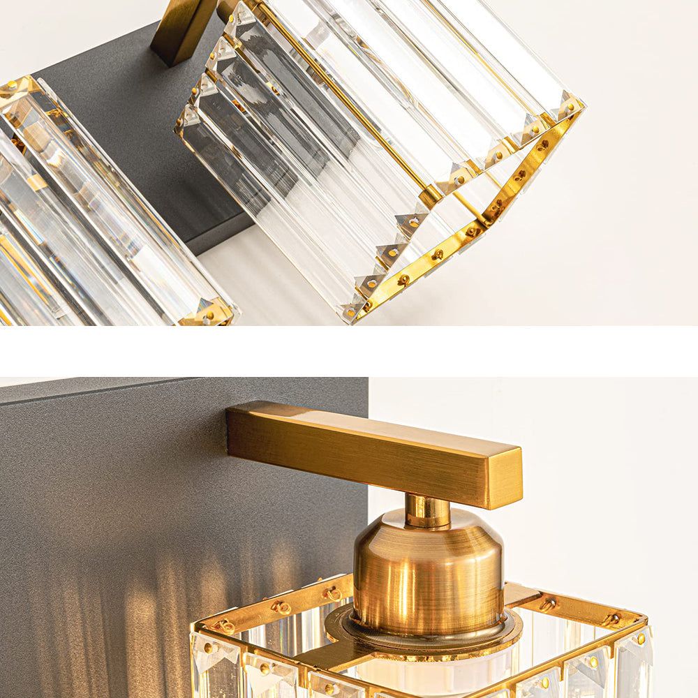 Kirsten Vintage Design LED Metalen/Kristallen Wandlamp Voor Spiegel Goud Badkamer