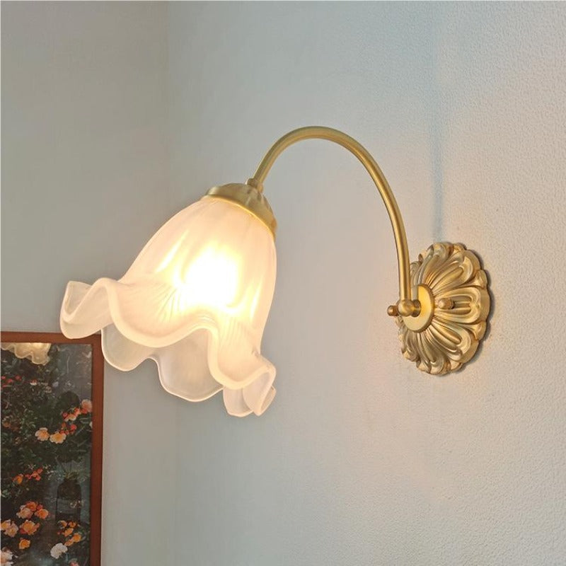 Carina Retro LED Wandlampen Wit Metaal Glas Slaapkamer Woonkamer