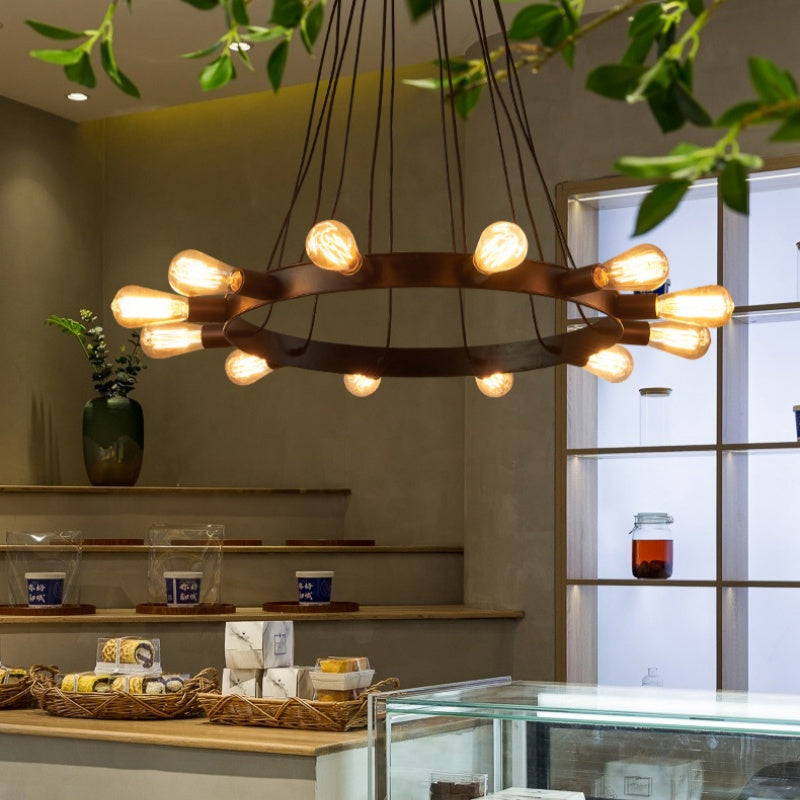 Valerio Vintage LED Kroonluchters Bruin Metaal Woonkamer/Bar