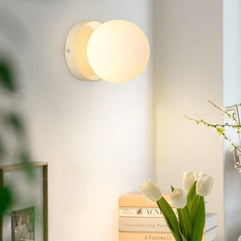 Modern Ronde LED Wandlampen Zwart Wit Metaal Slaapkamer