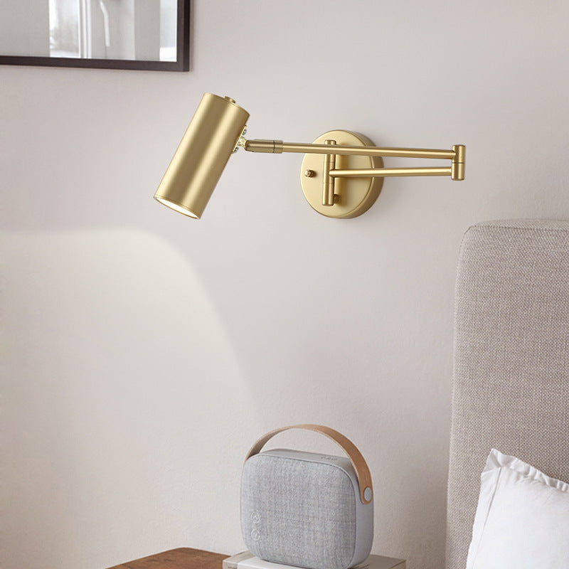 Freja Moderne Wandlamp Kegel Metaal Verstelbaar Zwart/Goud Slaapkamer/Woonkamer