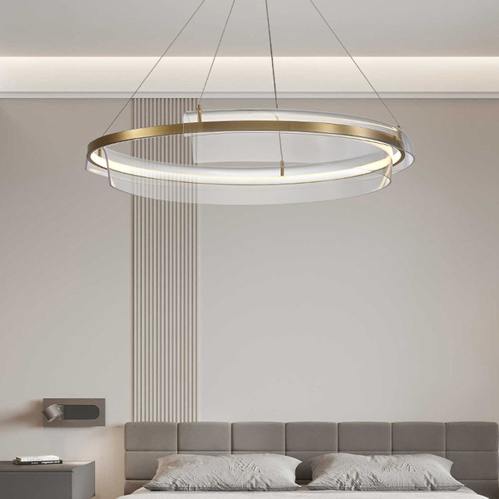 Alonza Minimalist Annular Metal Pendant Light,Gold