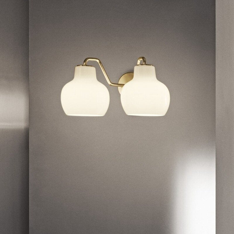 Hailie Vintage LED Wandlamp Wit/Goud Metaal/Glas Slaap/Woon/Eetkamer