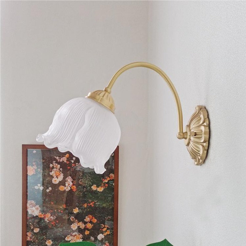 Carina Retro LED Wandlampen Wit Metaal Glas Slaapkamer Woonkamer