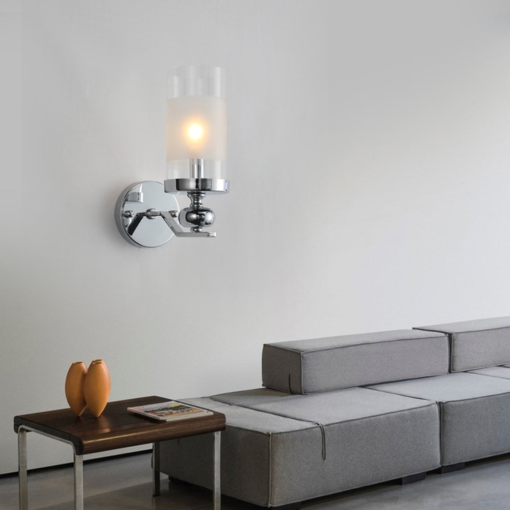 Valerio Retro Design Hanglamp/wandlamp Zilveren Metaal/Glazen Woonkamer