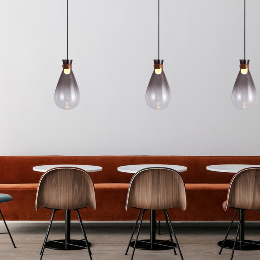 Hailie Design Traanvorm LED Hanglamp Glas/Acryl Wit/Rookgrijs Slaap/Woon/Eetkamer
