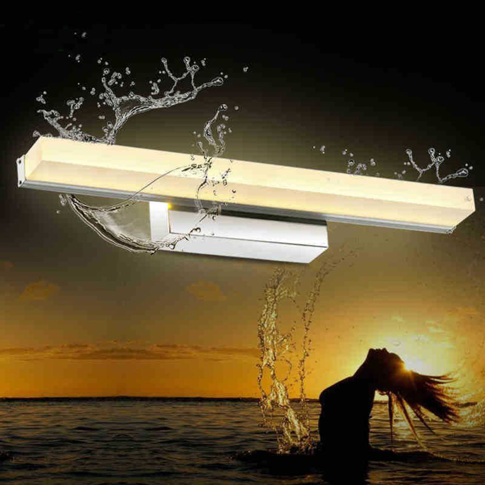 Leigh Basis Rechthoekig Wandlamp Zilver Metaal/Acryl Bad/Slaapkamer