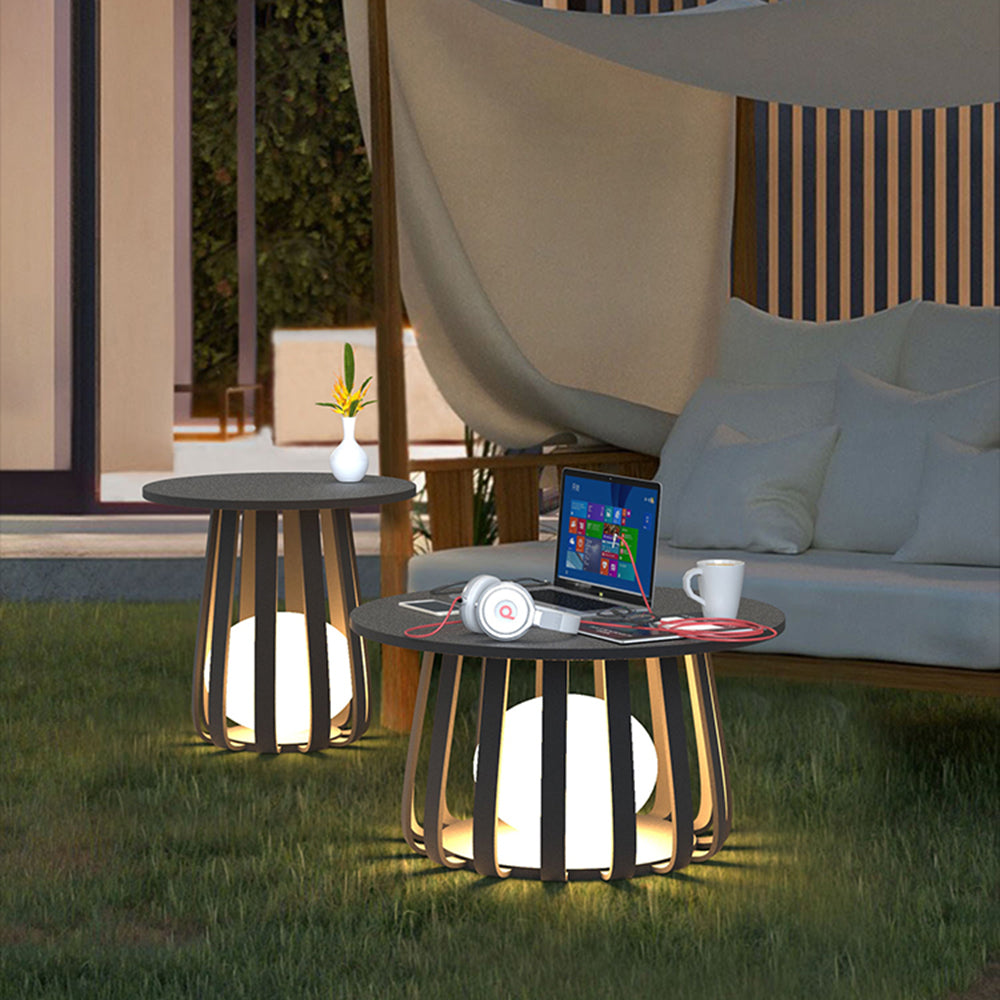 Orr Tabel Moderne LED Vloerlamp Zwart Metaal Buiten