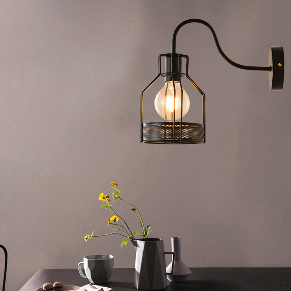 Valerio Wall Lamp Vintage/Antique, Metal, Black, Hallway