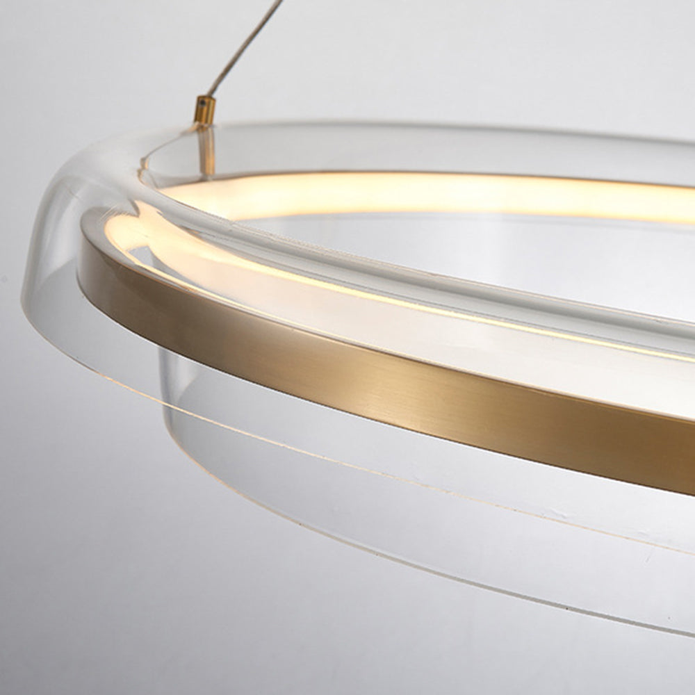 Alonza Minimalist Annular Metal Pendant Light,Gold