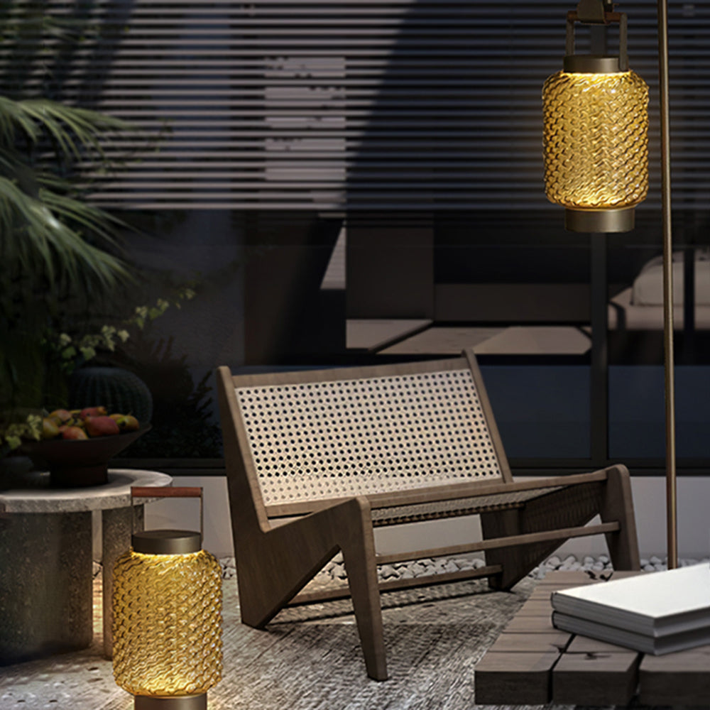 Hailie Vintage LED Buiten Vloerlamp Metaal/Glas Studiezaal/Tuin