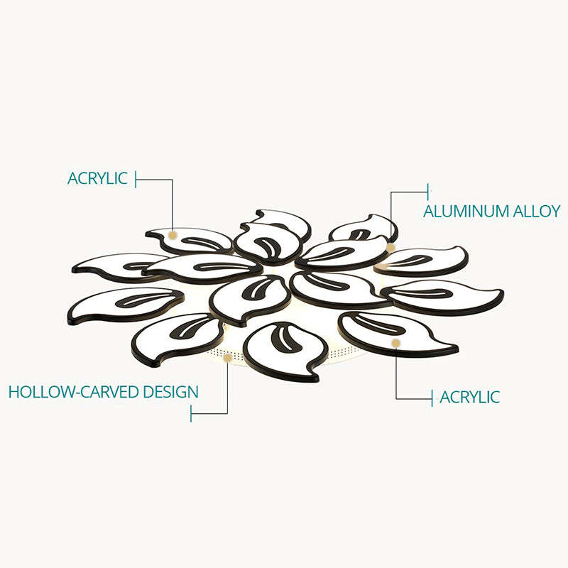 Hana Design Bloemvorm LED Plafondlamp Metaal/Acryl Wit/Zwart Woon/Slaapkamer