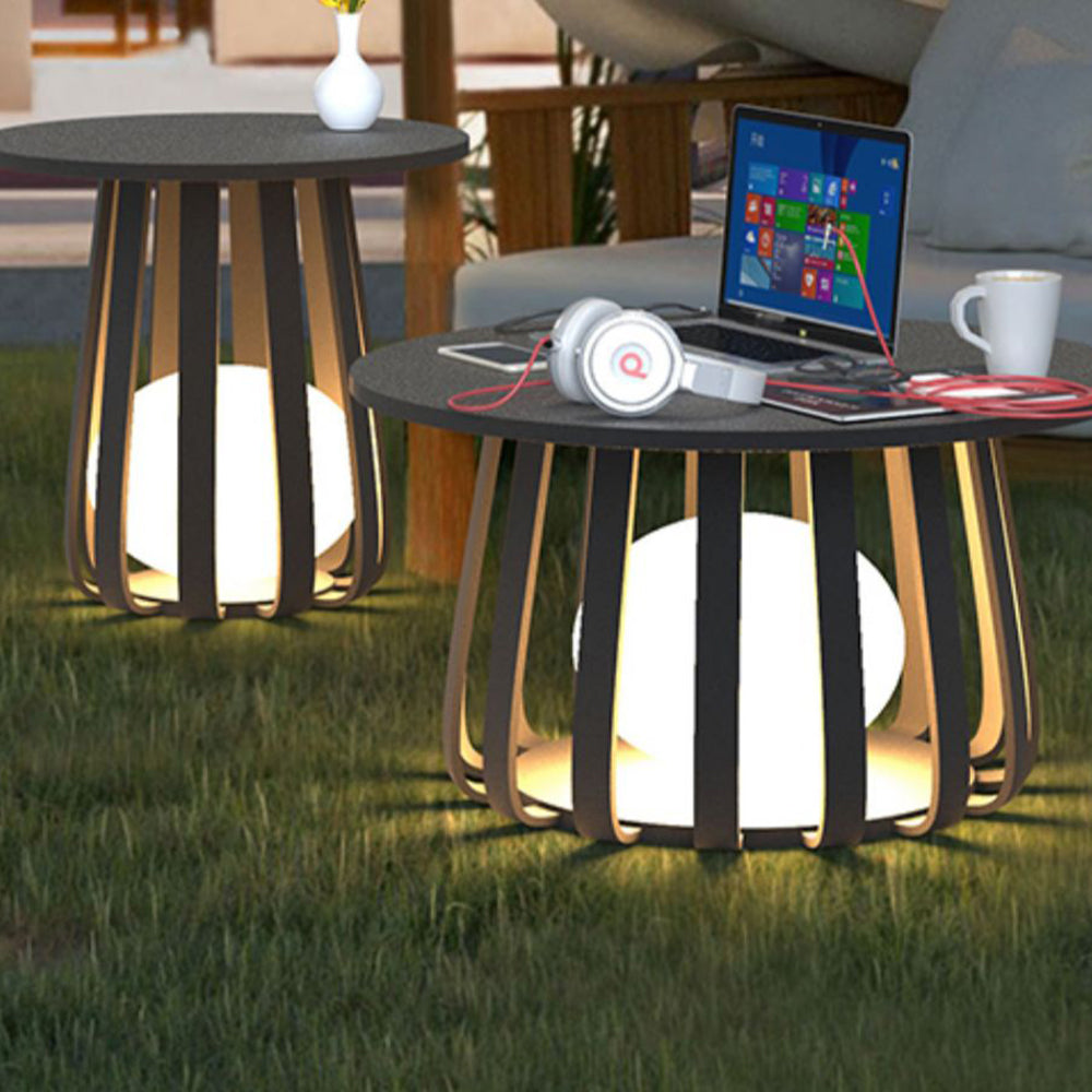 Orr Tabel Moderne LED Vloerlamp Zwart Metaal Buiten