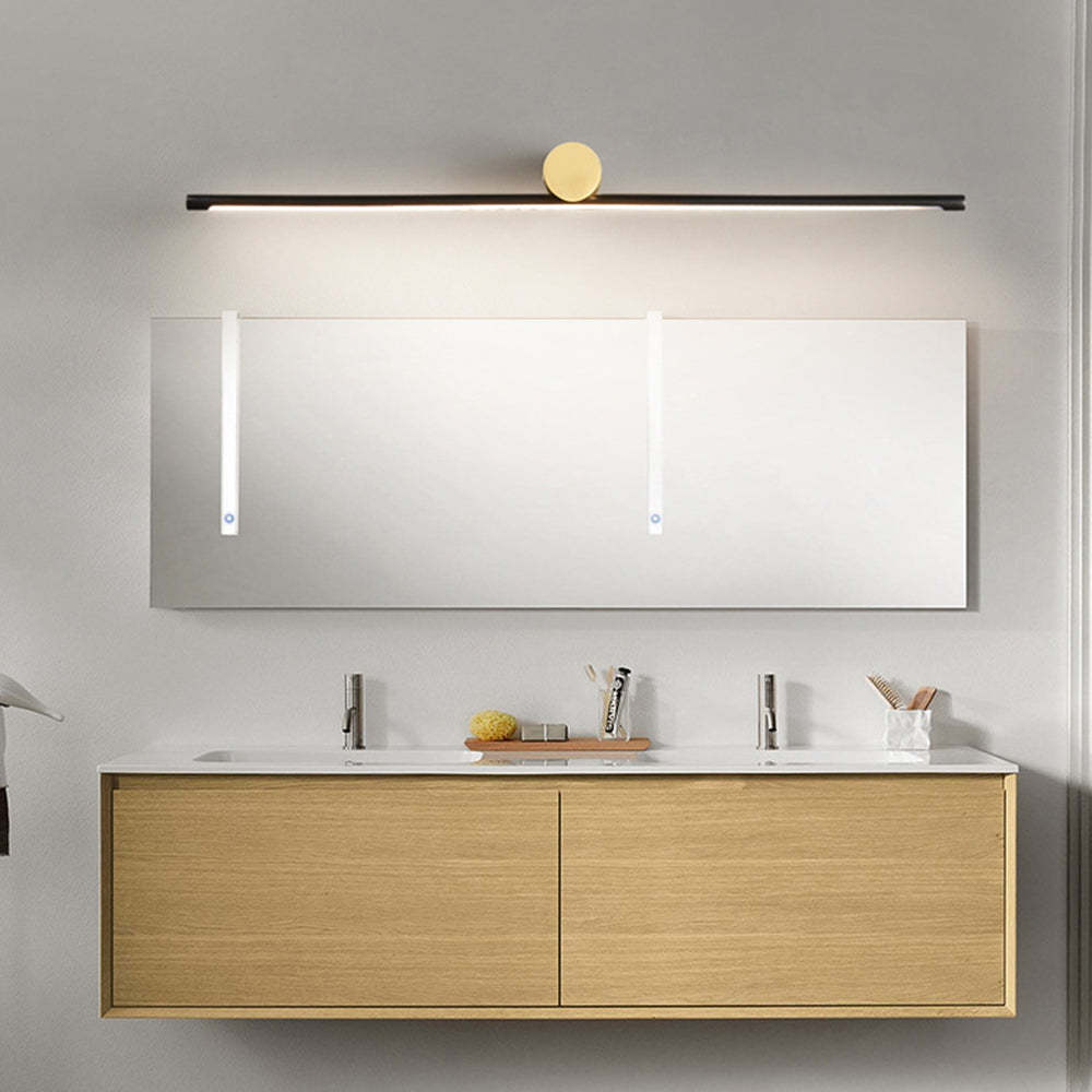 Leigh Moderne Design LED Minimalistische Lineaire Acryl Wandlamp Zwart/Goud Bad/Slaapkamer