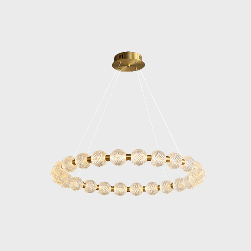 Hailie Design Ronde LED Hanglamp Metaal/Acryl Goud/Transparant Woon/Eetkamer