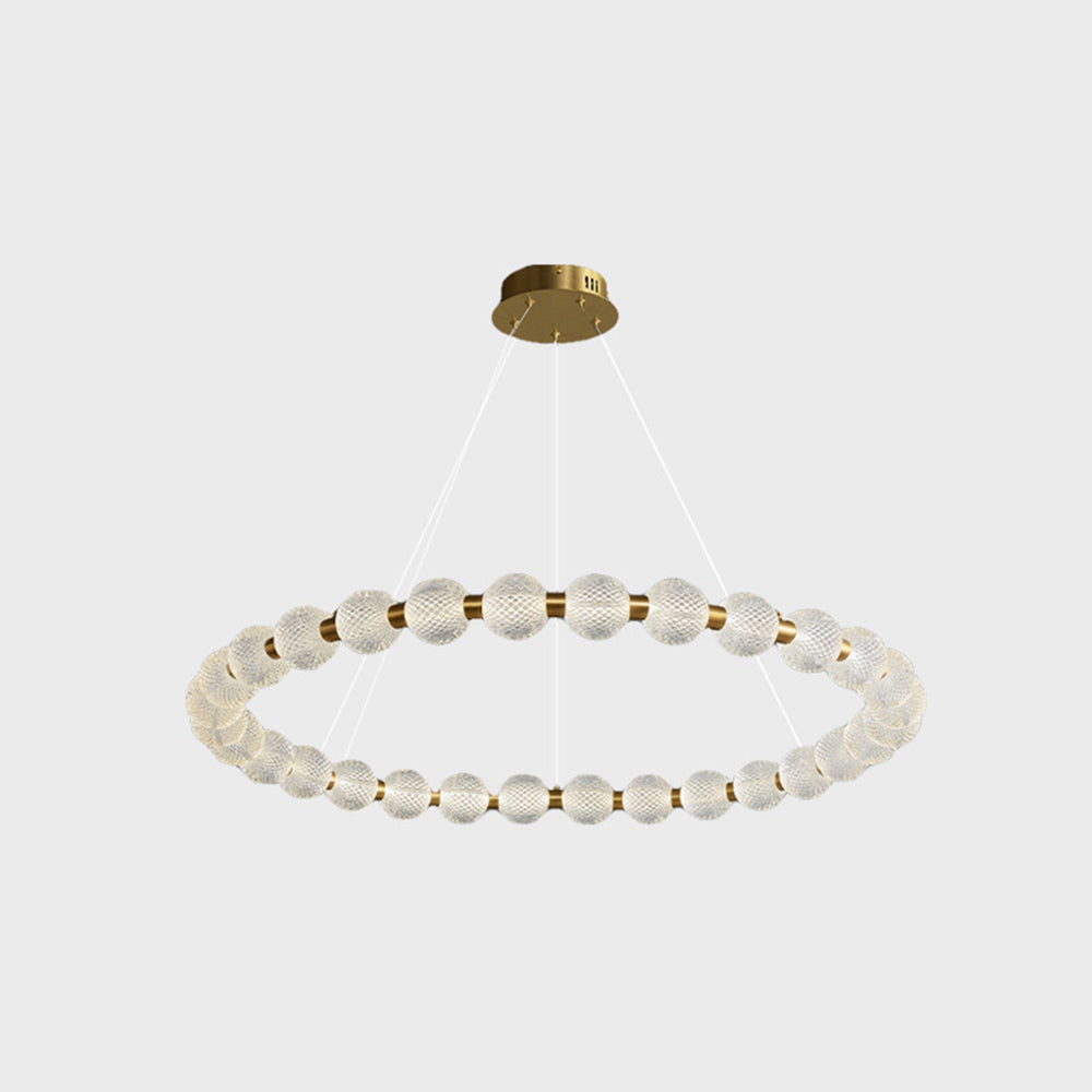 Hailie Design Ronde LED Hanglamp Metaal/Acryl Goud/Transparant Woon/Eetkamer