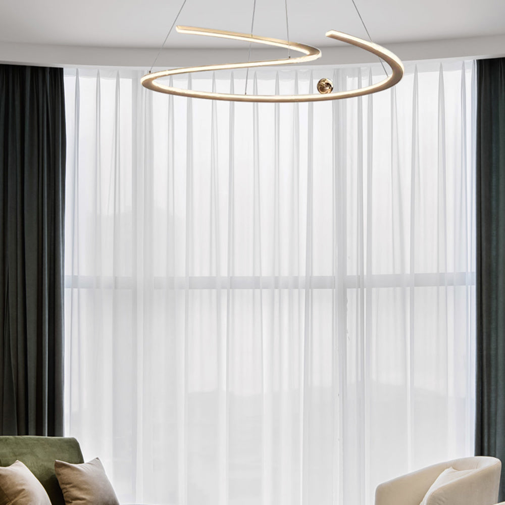 Louise Minimalistisch Golflijn LED Hanglamp Metaal/Acryl Goud Slaap/Woon/Eetkamer