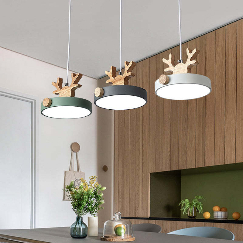 Morandi Modern Deer Antler LED Kroonluchter Hout Slaapkamer Woonkamer Eetkamer