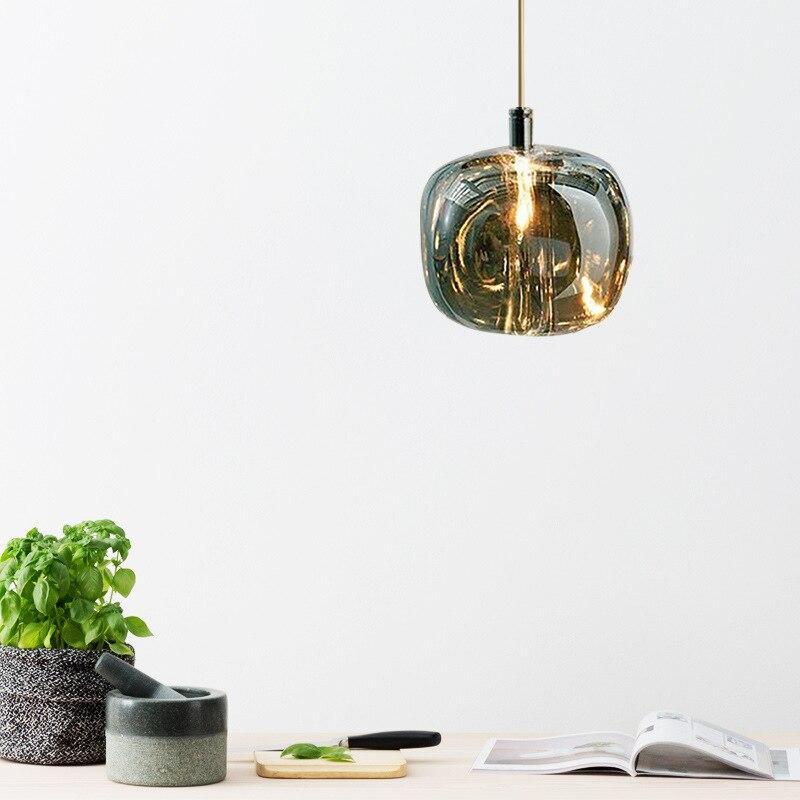 Hailie Moderne Bubbel Hanglampen Amber Helder Rookgrijs Glas Woonkamer