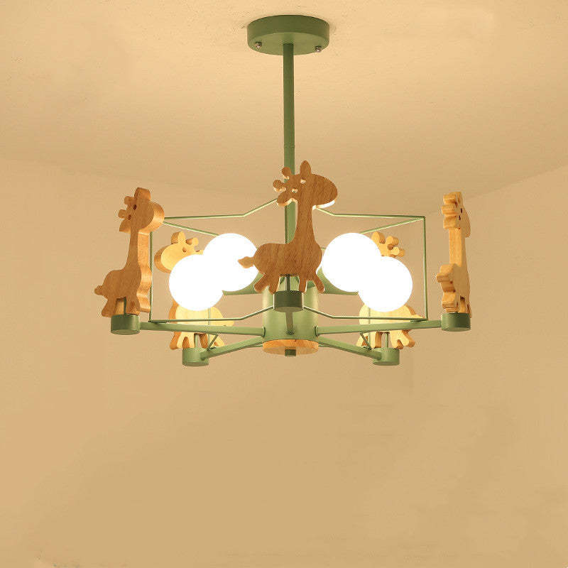 Minori Moderne Leuke LED Plafondlampen Grijs Groen Hout Metaal Eetkamer
