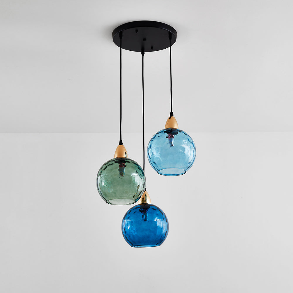 Hailie Modern Waterrimpeling Cluster 3 Hoofd Hanglampen Glas Woonkamer