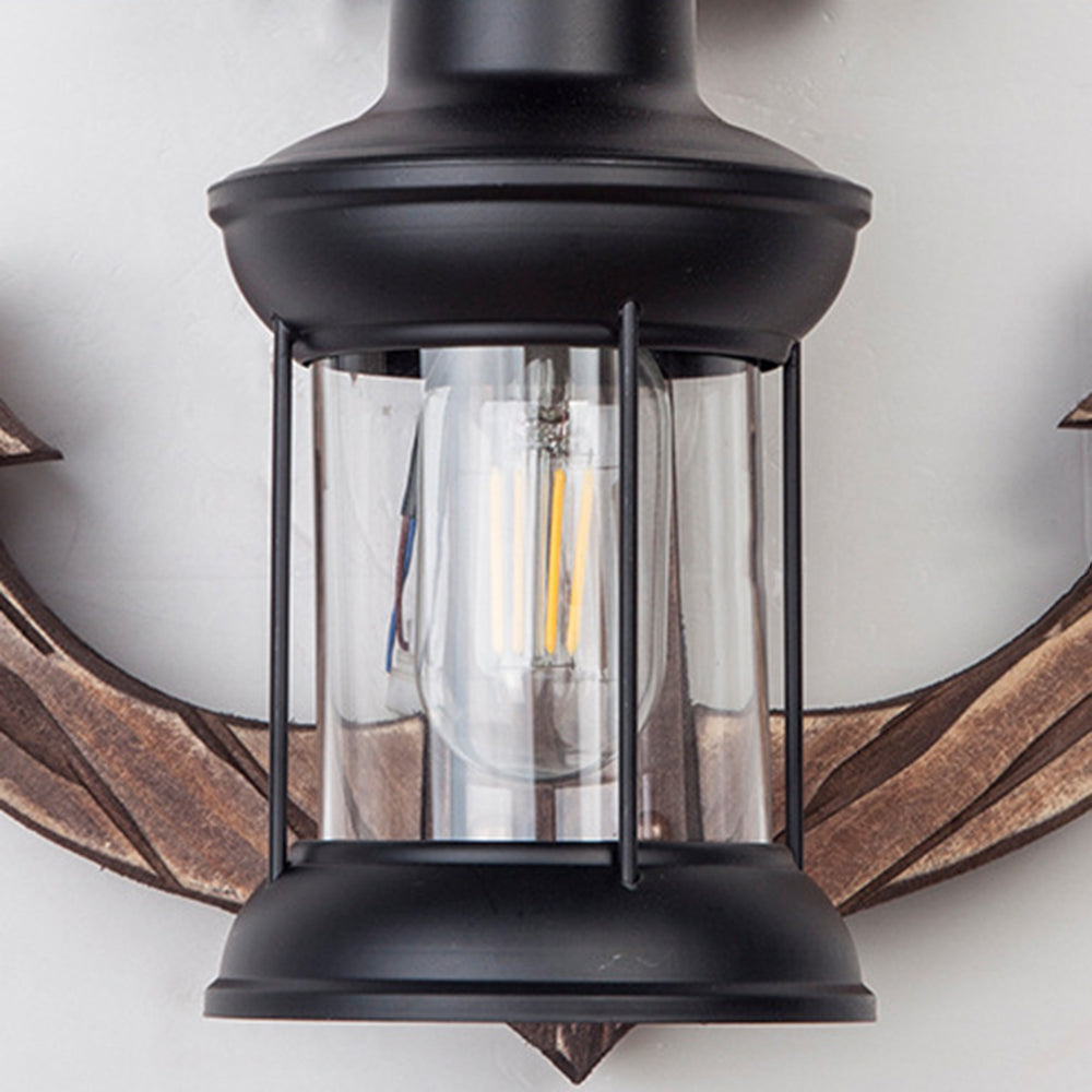 Carina Anchor Lantern Wall Lamp, Vintage/Antique, Wood, Bedroom