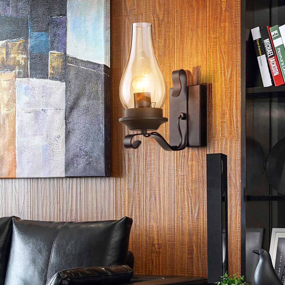 Valerio Vintage Design Kaars Wandlamp Hout Metalen Woon/Slaapkamer