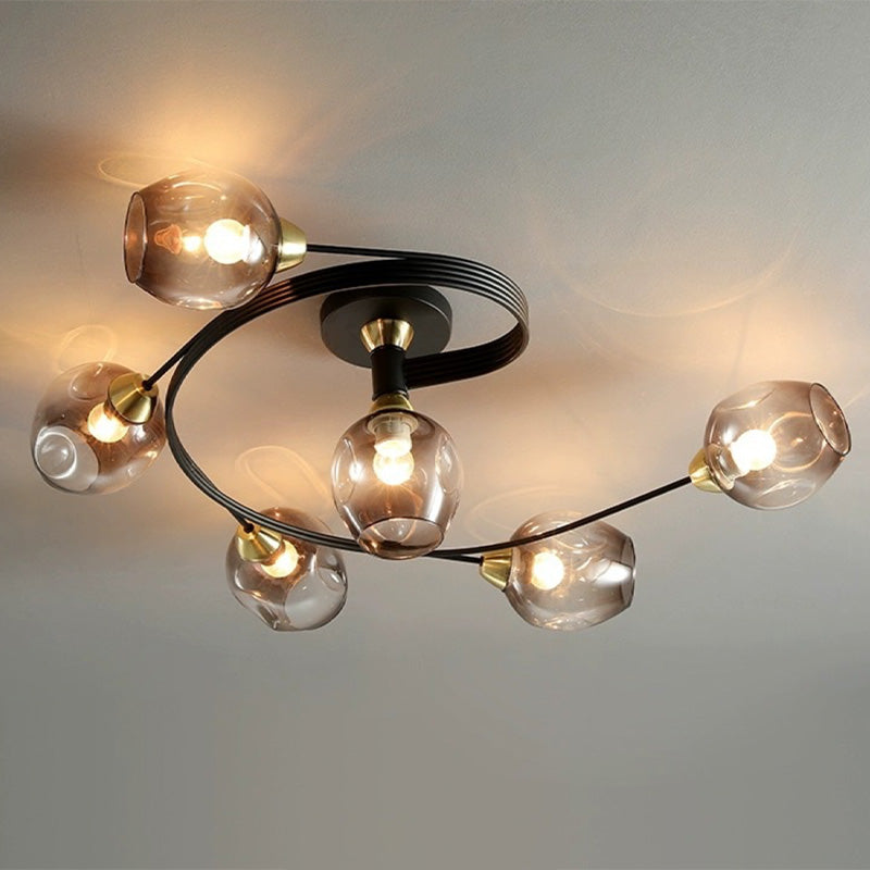 Valentina Moderne Mooi LED Plafondlampen Stijlvol Zwart Metaal/Glas Slaapkamer