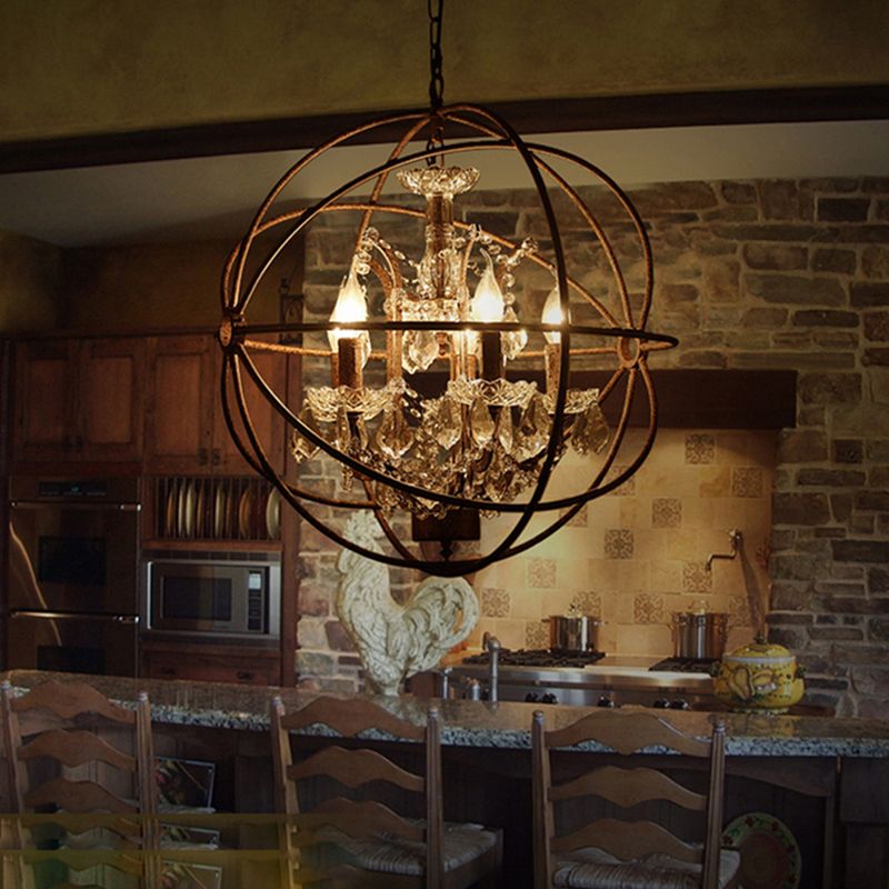 Kristy Vintage Design LED Hanglamp Metaal Kristal Zwart Woonkamer