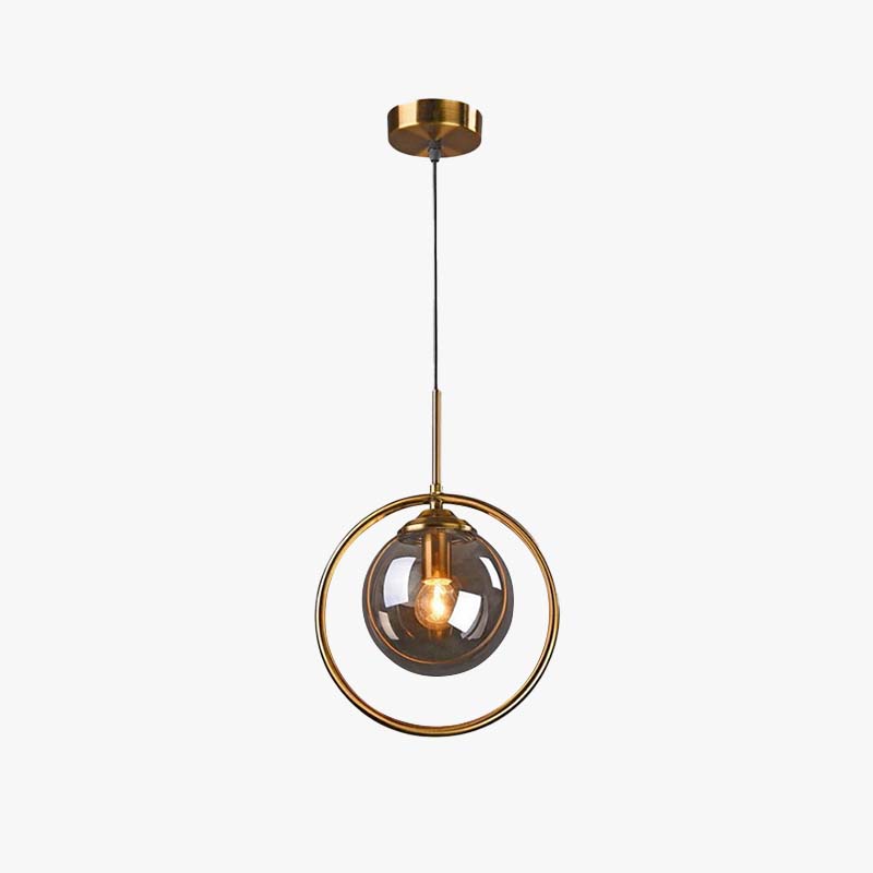 Hailie Moderne LED Ronde Hanglamp Metaal/Glas Transparent/Grijs/Cognac Slaap/Woon/Eetkamer
