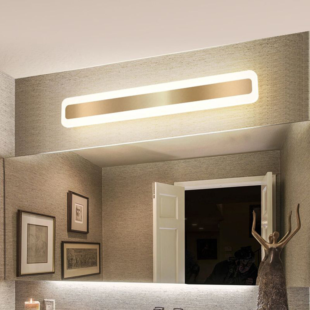 Leigh Moderne Rechthoekige Wandlamp Goud Metaal Badkamer Slaapkamer