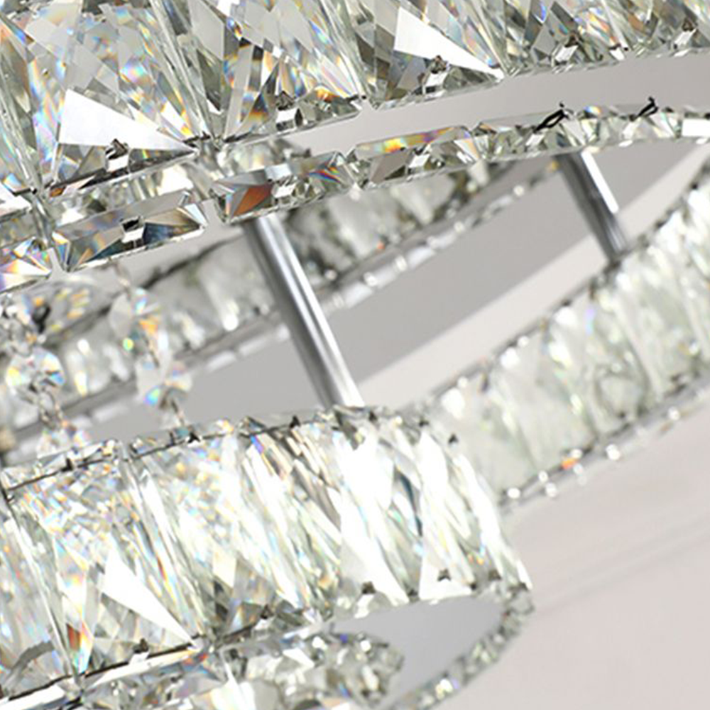 Kristy Ronde Grote LED Plafondlamp Metaal Crystal Eetkamer Woonkamer