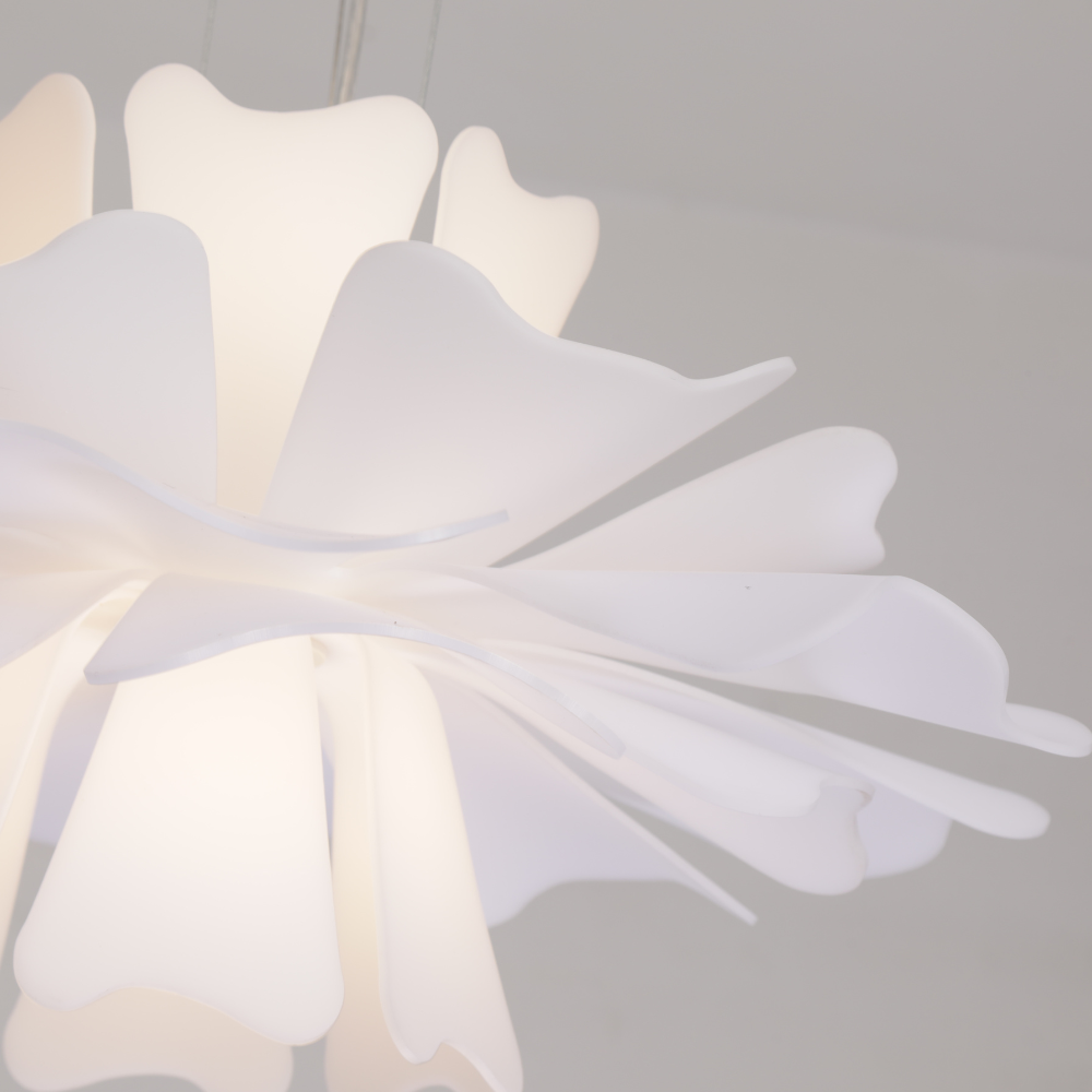 Carina Moderne Design Hanglamp Bloem Wit Metaal Woonkamer Slaapkamer