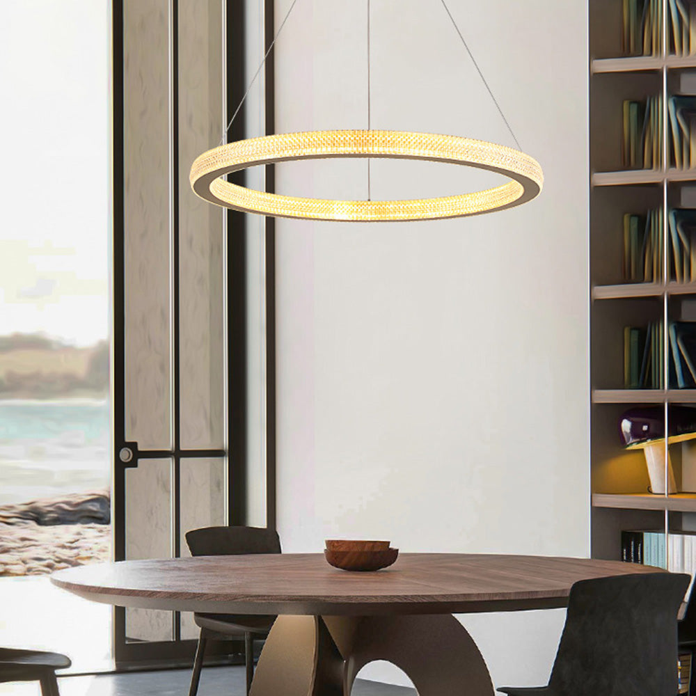 Kirsten Moderne Ronde LED Hanglamp Metaal/Acryl Goud Slaap/Woon/Eetkamer