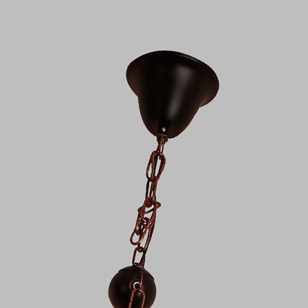 Brio Retro 14 Lantern Wood/Metal Chandelier