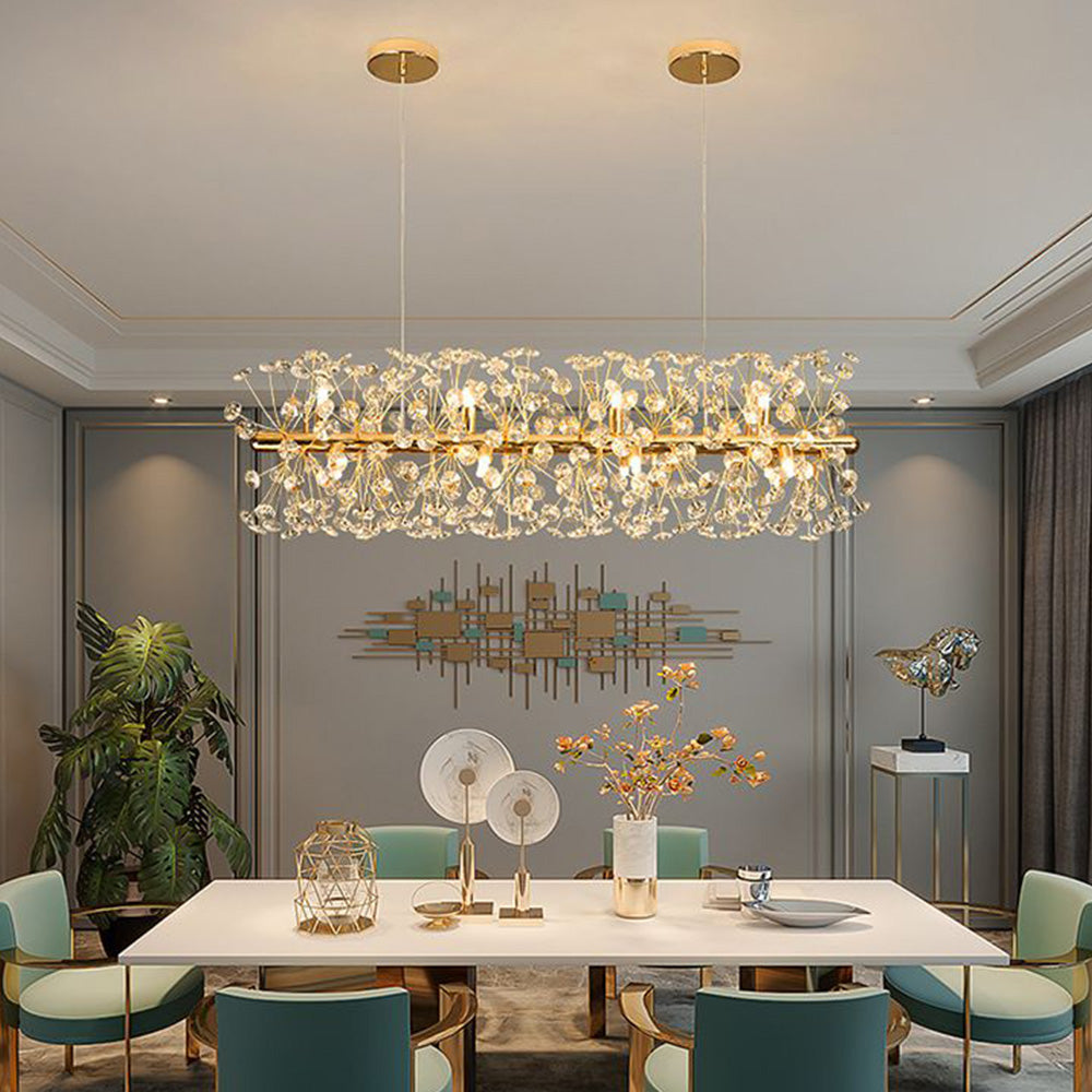 Lili Luxe LED Kroonluchter Goud Metaal Crystal Eetkamer Woonkamer