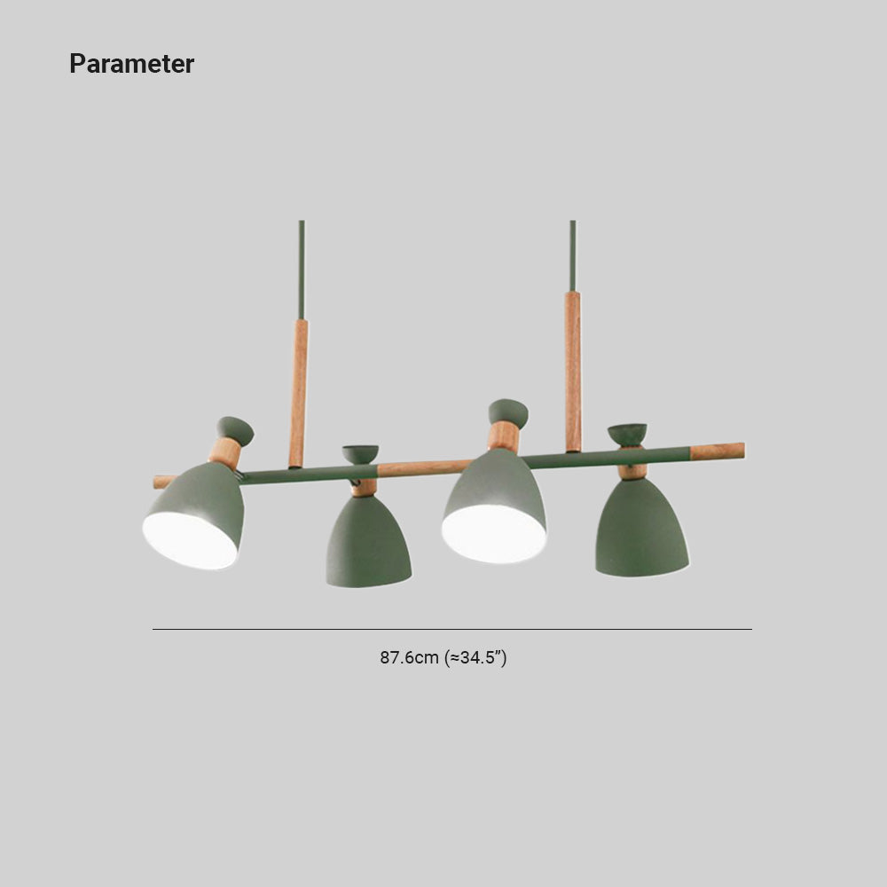 Morandi Design Houtnerf LED Hanglamp Groen/Grijs Slaapkamer