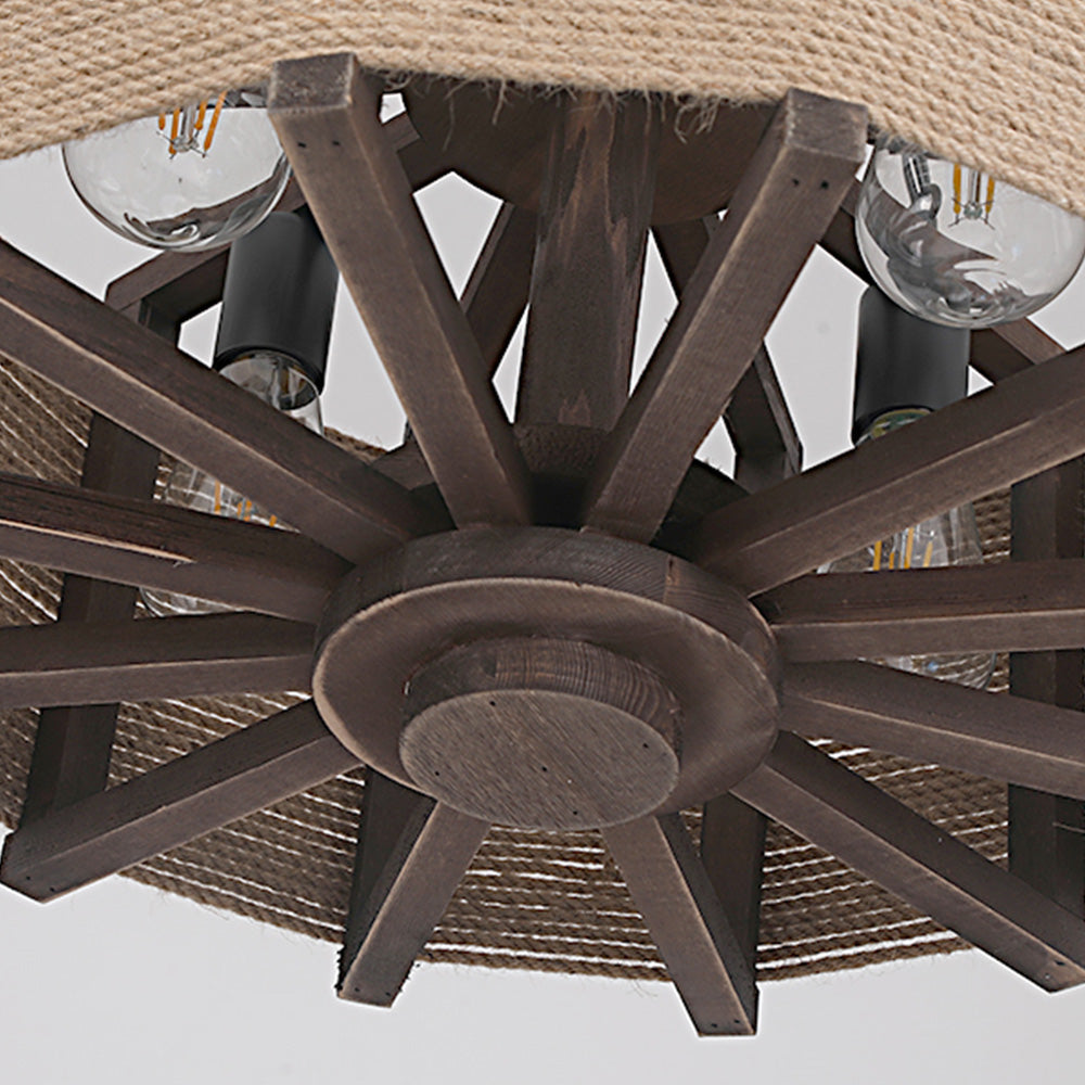 Brio Retro Cylindrical Metal/Wood Pendant Light