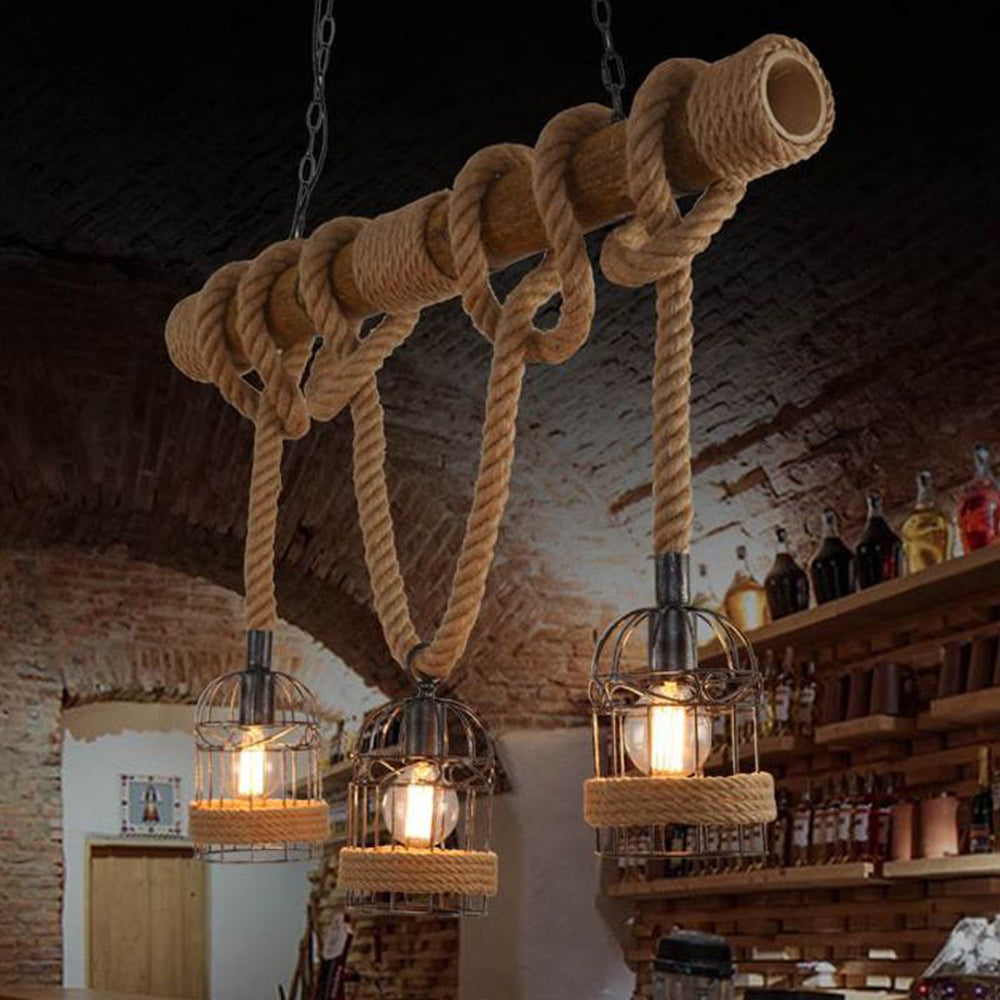 Valerio Retro Design LED Hanglampen Metaal Hout Woonkamer Eetkamer
