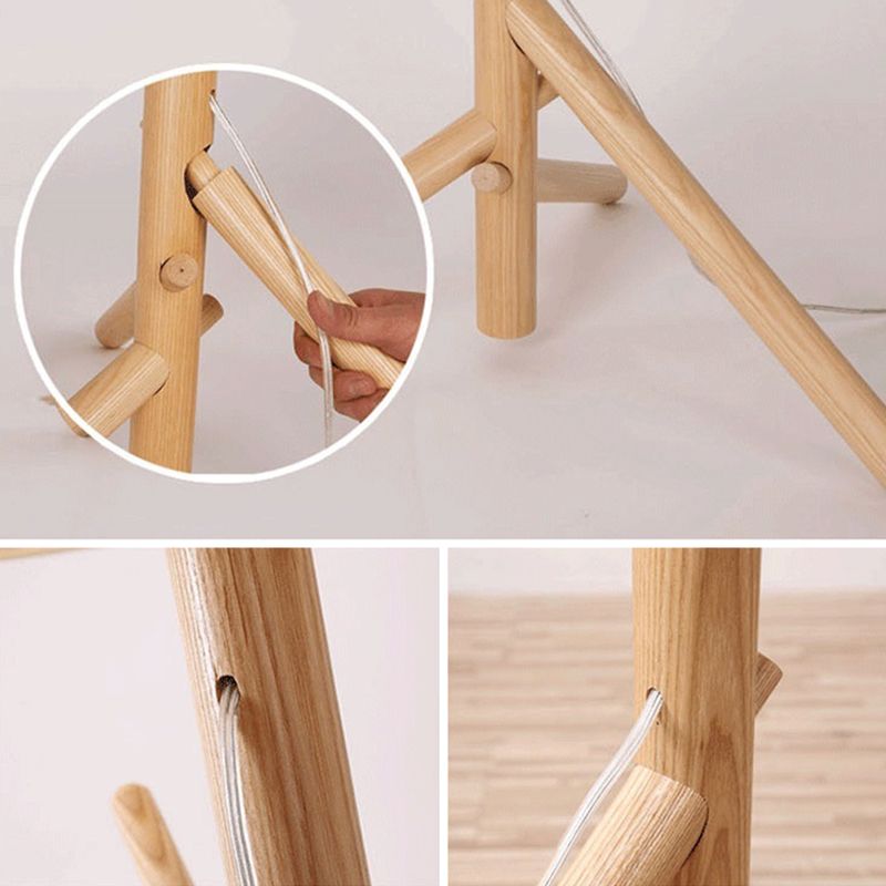 Muto Modern Design Vloerlamp Japanse Boom Beige Stof/Hout Woonkamer