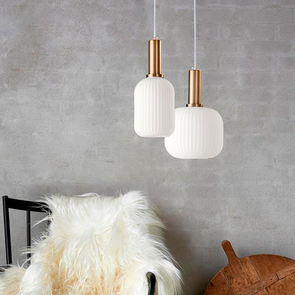 Hailie Ronde LED Hanglampen Wit Metaal Glas Woonkamer Slaapkamer