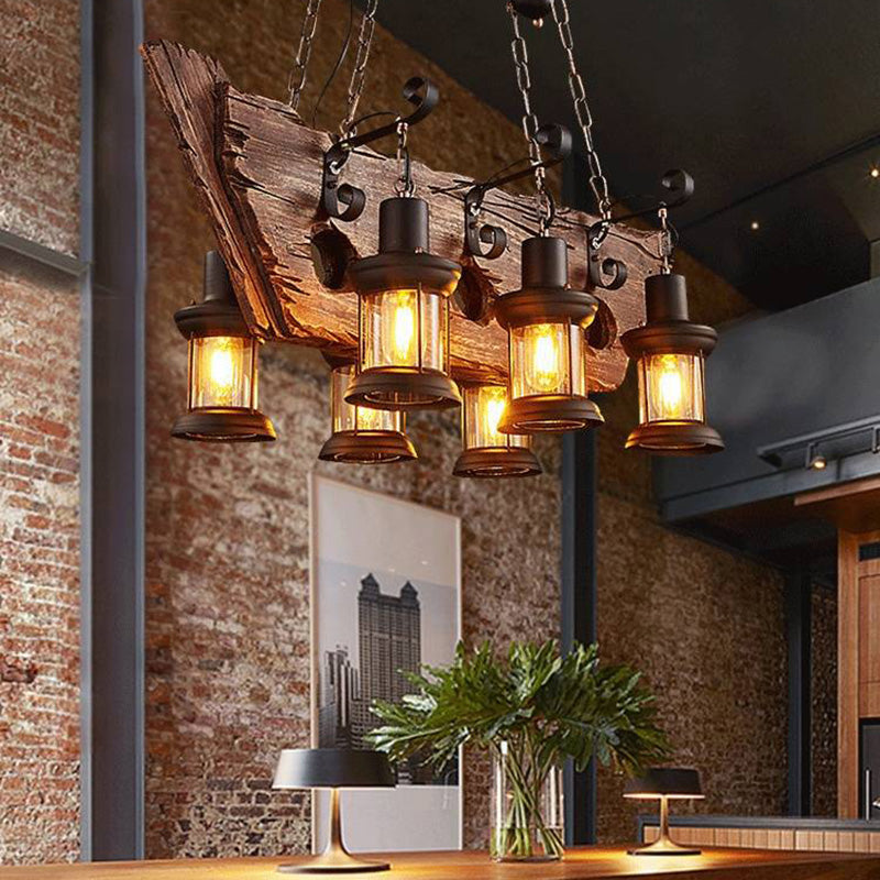 Brio Retro Design Hanglamp Kroonluchter Van Hout/Metaal