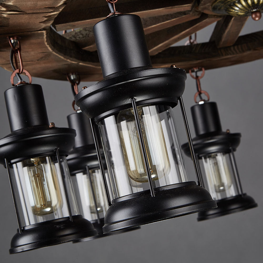 Brio Vintage Walnoot Hanglamp, Metalen/Houten Woonk/Eetk/ Slaapkamer