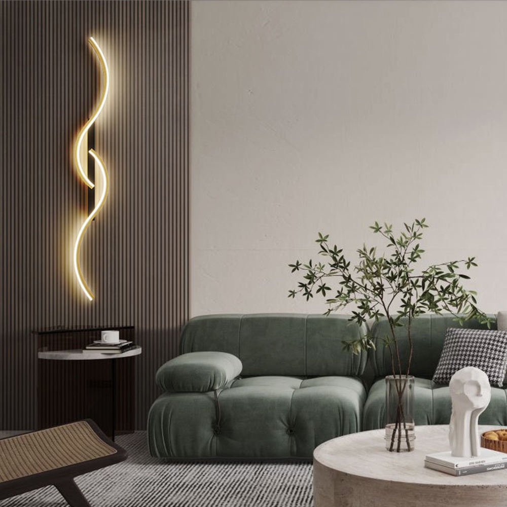 Louise Moderne Design LED Wandlamp Goud/Zwart Metaal Woonkamer