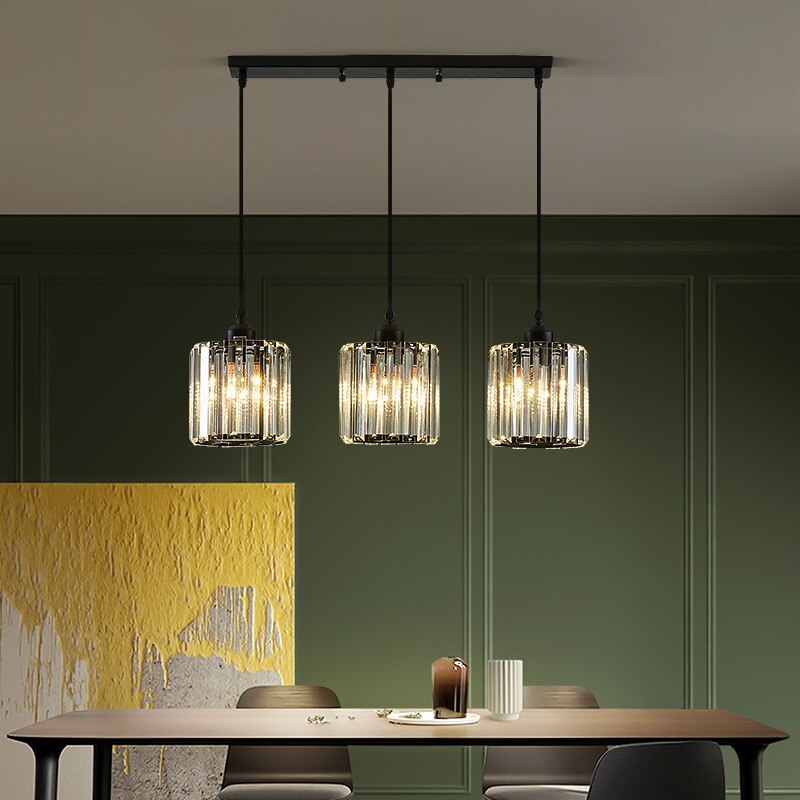 Herbert Moderne Cluster Cilinder Hanglampen Zwart Goud Glas Eetkamer