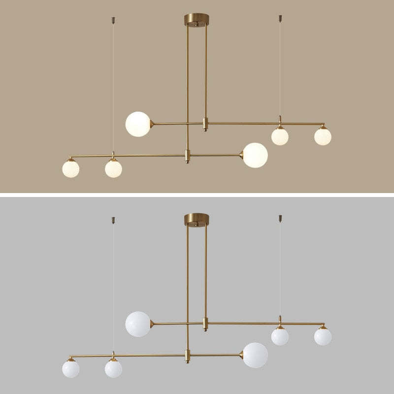 Valentina Moderne Bubble Hanglampen Goud Koper Glas Slaapkamer