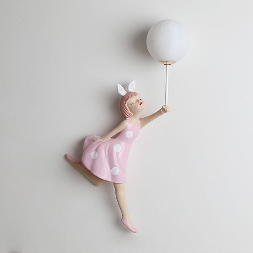 Minori Design Meisje LED Wandlamp Hars Roze Slaap/Kinder/Woon/Eetkamer