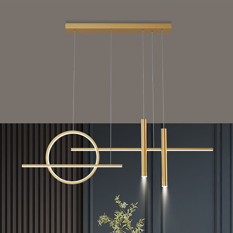 Madina Design LED Hanglamp Metaal/Silicone Zwart/Goud Slaap/Eet/Woonkamer