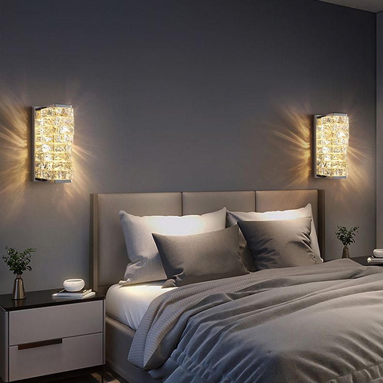 Kristy Moderne Kubusvormig LED Wandlamp Metaal/Crystal Goud/Chroom Woonkamer