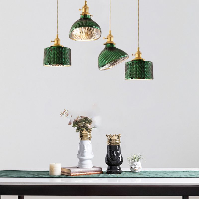 Hailie Moderne Cilinder/Geometrisch LED Plafondlamp Metaal/Glas Donkergroen Slaap/Woon/Eetkamer
